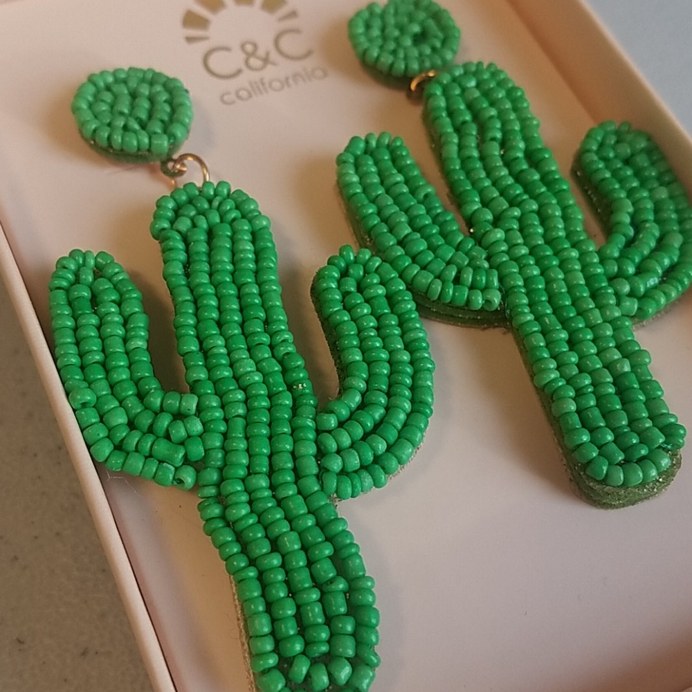 C&C California beaded cactus earrings new in - Picture 2 of 2